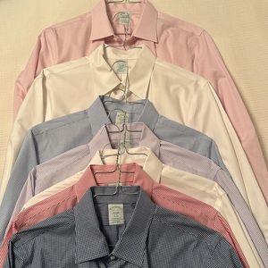 Seven Brooks Brothers Dress Shirts. All button cuffs. size 16 1/2 34” slim fit.